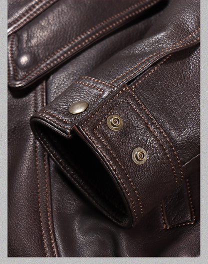 2色展開△水染ゴートレザー  ブルゾン▽ S～5XL