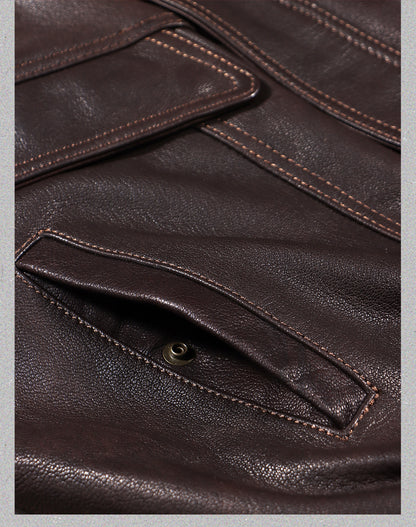 2色展開△水染ゴートレザー  ブルゾン▽ S～5XL