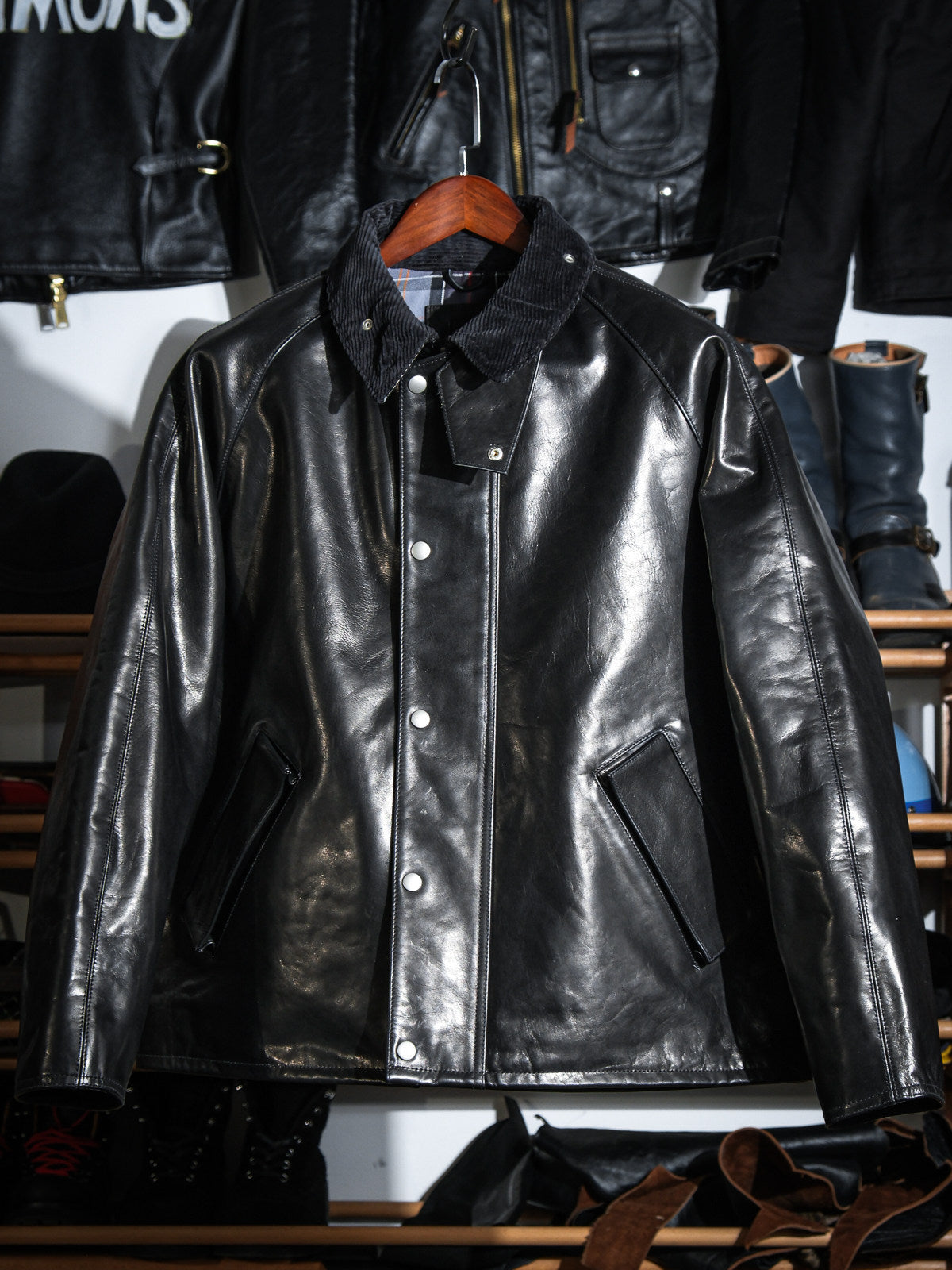 ▲細部のディテールまで完璧な拘り▲オイルワックス加工カウレザー ジャケット▼S/M/L