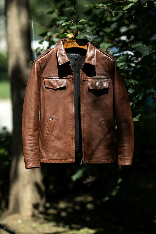 VINTAGE復刻 カウレザー シングルライダースジャケット M～2XL