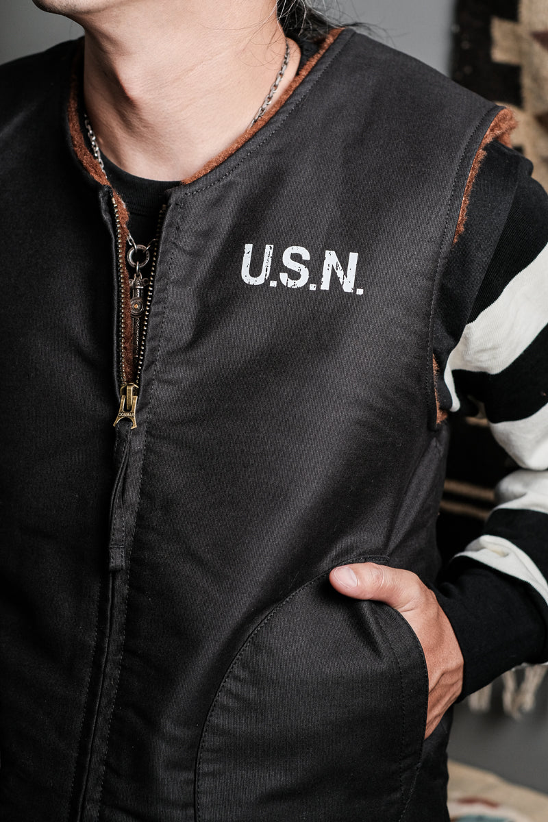 ◇USNステンシル入り 防寒性も抜群 ヴィンテージ復刻デッキベスト◇S～2XL