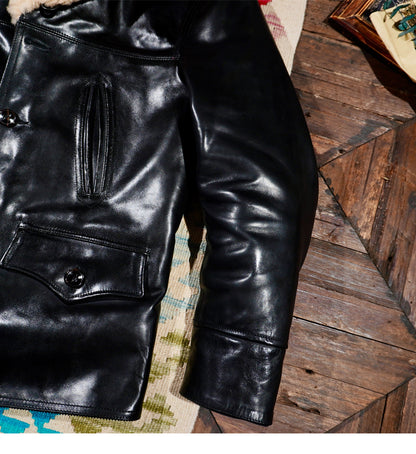 ★ホースハイドレザー×ムートン使用 ランチコート★