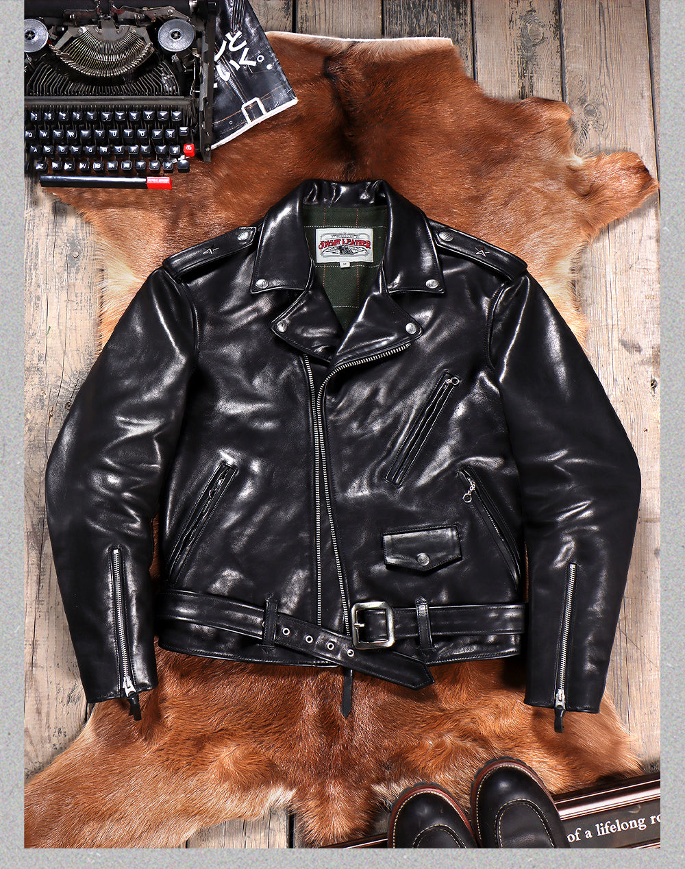 ヴィンテージ50s 613型復刻 1.4mmカウレザー ダブルライダースジャケットS～4XL