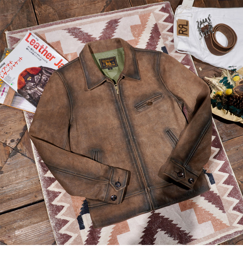 1940's VINTAGE復刻 カウレザー使用 スポーツジャケット S～3XL