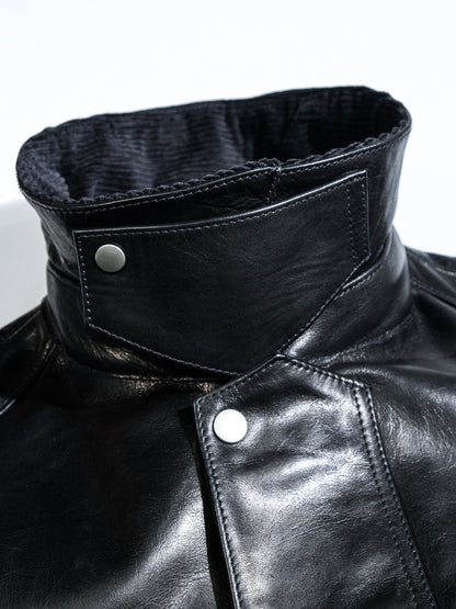 ▲細部のディテールまで完璧な拘り▲オイルワックス加工カウレザー ジャケット▼S/M/L
