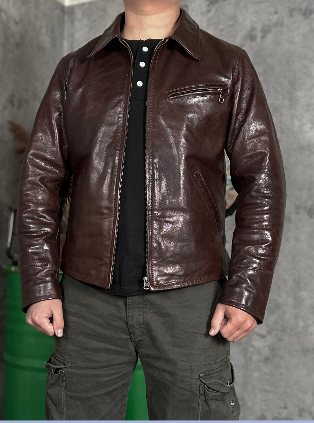 30’s ヴィンテージ復刻 オイルゴートレザージャケット M～4XL