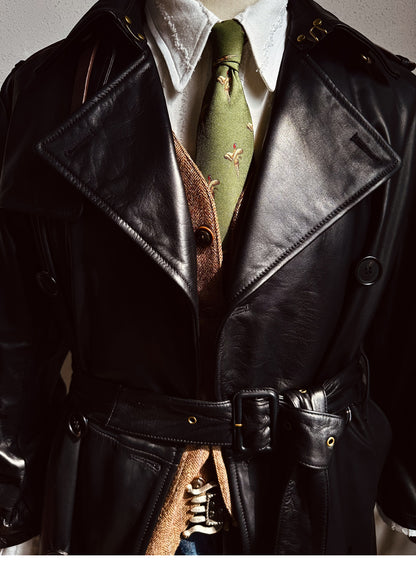 ◇ヴィンテージ復刻 日本産カウレザー モーターサイクルコート◇S～3XL