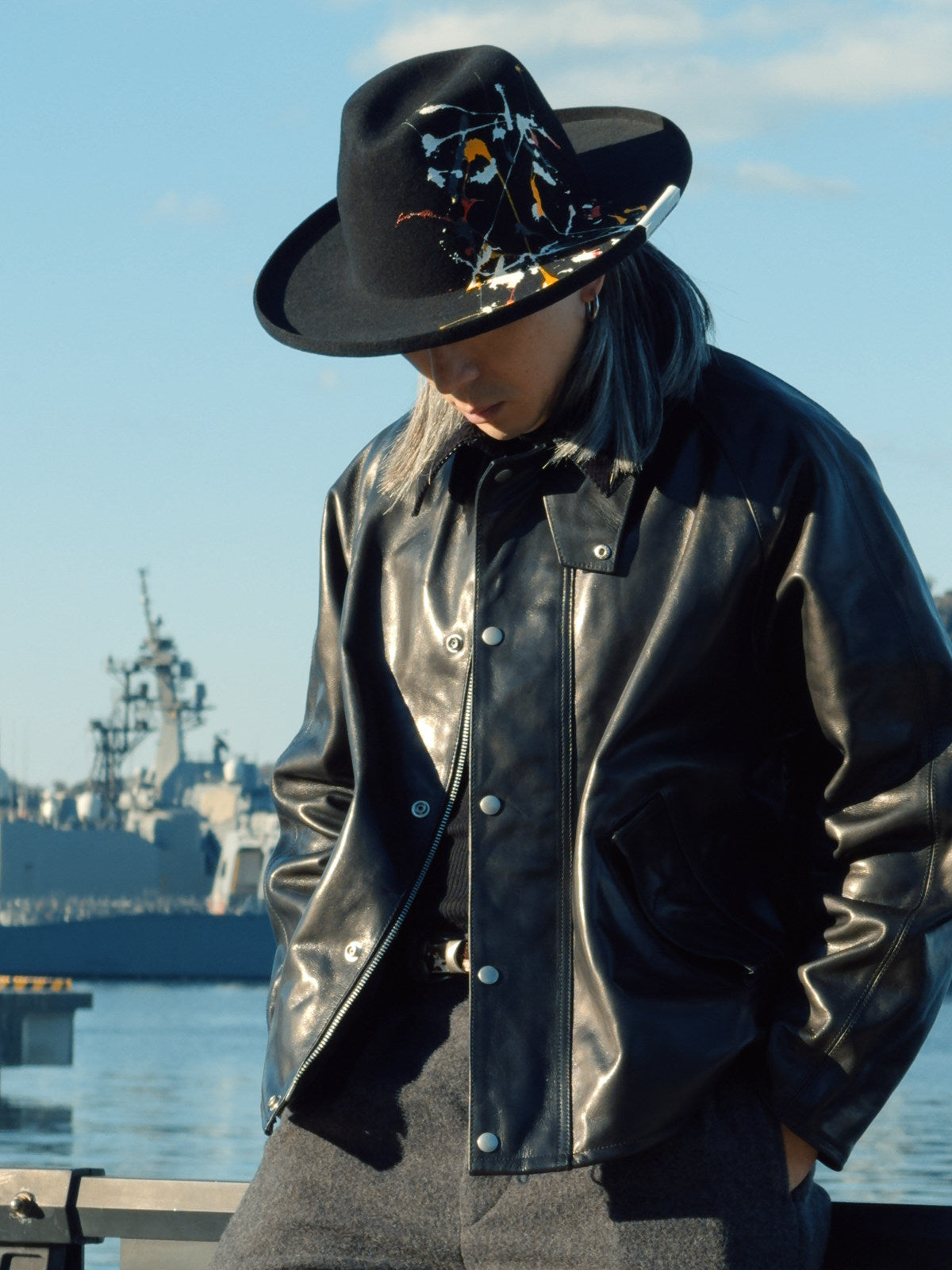 ▲細部のディテールまで完璧な拘り▲オイルワックス加工カウレザー ジャケット▼S/M/L