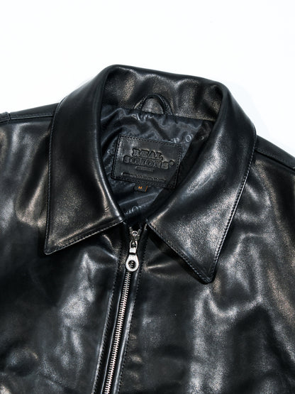 ◇ririジップ◇ヴィンテージ復刻 オイルカーフレザー ジャケット◇S/M/Lサイズ