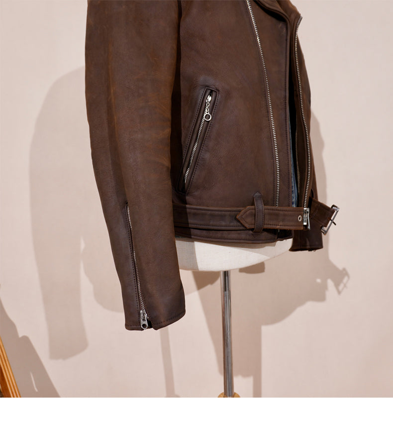 ヴィンテージ50s復刻 613型カウレザー ダブルライダースジャケット M～4XL