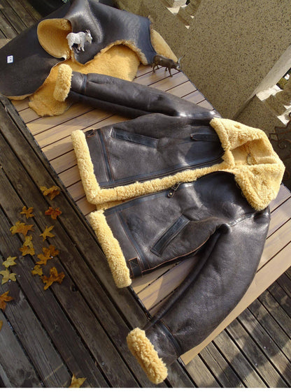 昨シーズン売り切りSALE★B-3 ムートン フライトジャケット★S～5XL/ブラウン