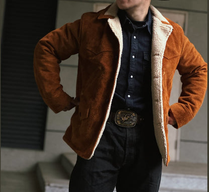 ✩ヴィンテージ復刻 スウェード ウエスタン ランチャージャケット✩S～4XL