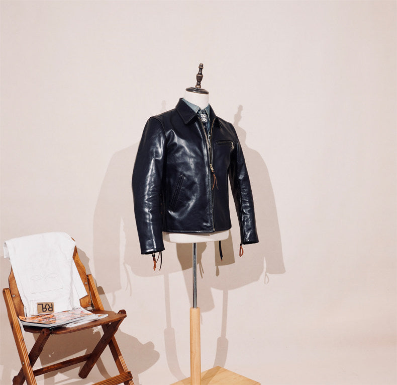 ◇ヴィンテージ復刻 植物タンニン鞣しホースハイドレザー CHP ポリスジャケット◇