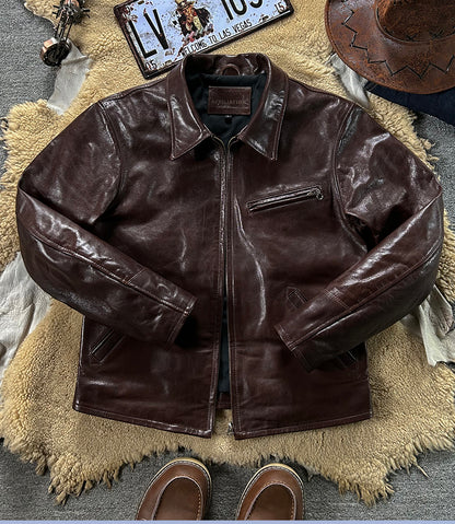 30’s ヴィンテージ復刻 オイルゴートレザージャケット M～4XL
