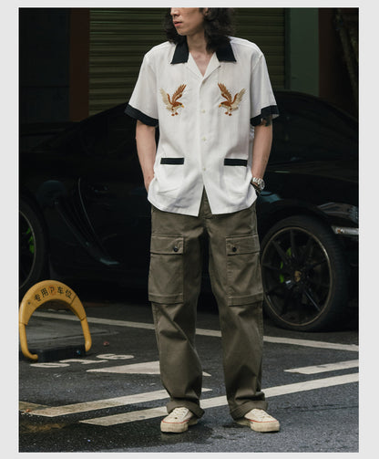 ２色展開★ヴィンテージ復刻 ハーフスリーブ スカシャツ★S～2XL