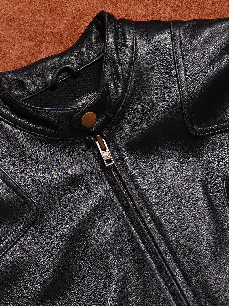 昨シーズン物売り切りセール◇カウレザー シングルライダースジャケット◇M～5XL