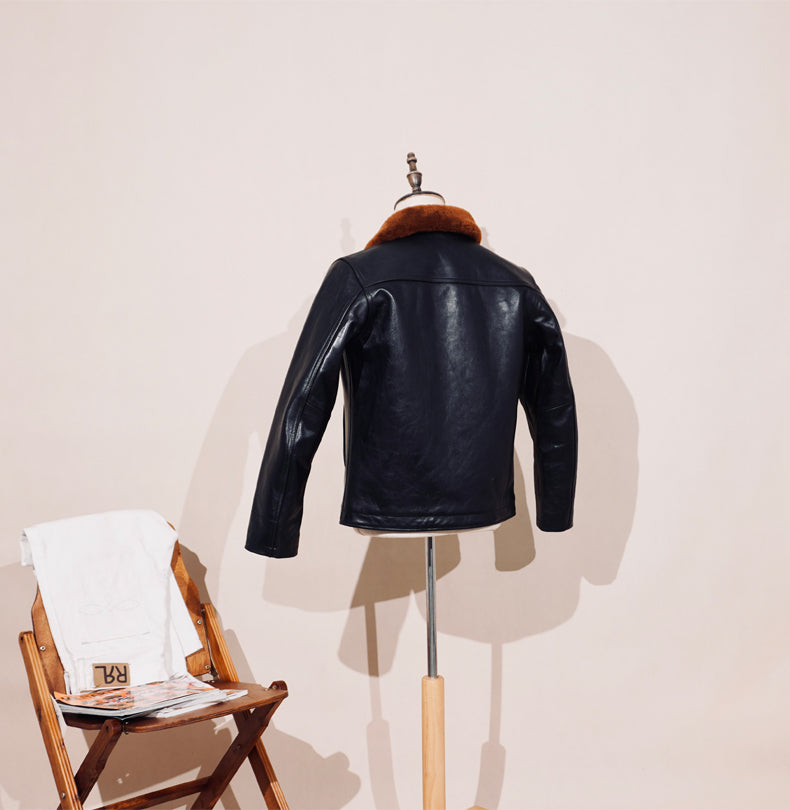 ★ヴィンテージ復刻 茶芯ホースハイドレザー N-1デッキジャケット★S～4XL