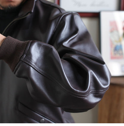 昨シーズン物売り切りセール★４色展開★シープレザー L-2 フライトジャケット★M～2XL
