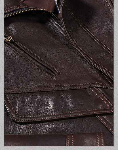 2色展開△水染ゴートレザー  ブルゾン▽ S～5XL