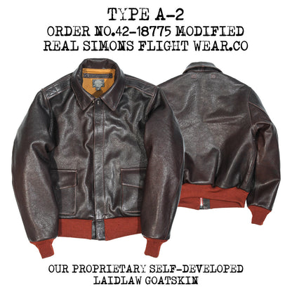 1.3㎜厚△ヴィンテージ復刻 ゴートレザー A-2ジャケット▽S～3XL