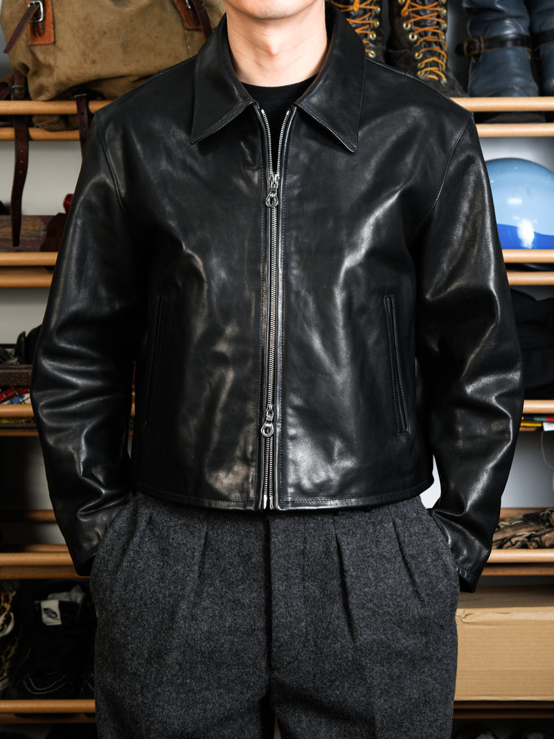◇ririジップ◇ヴィンテージ復刻 オイルカーフレザー ジャケット◇S/M/Lサイズ