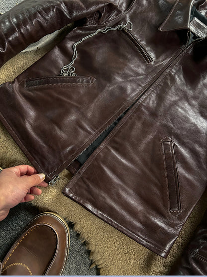 30’s ヴィンテージ復刻 オイルゴートレザージャケット M～4XL