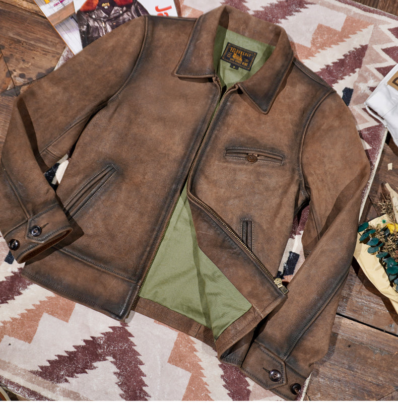 1940's VINTAGE復刻 カウレザー使用 スポーツジャケット S～3XL