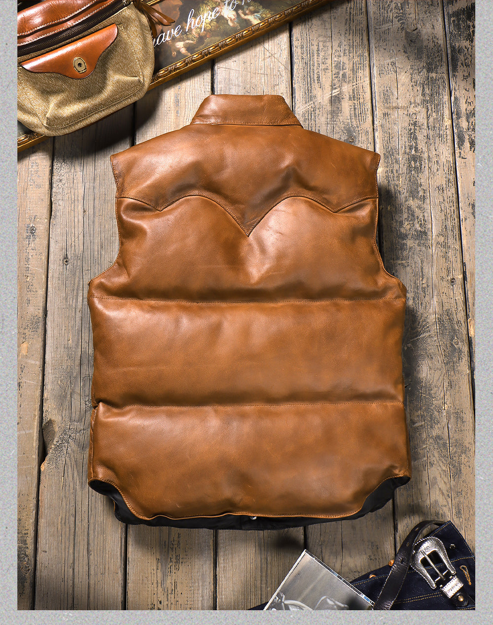 ◇ シープレザーシープレザーダウン ベスト◇S～4XL