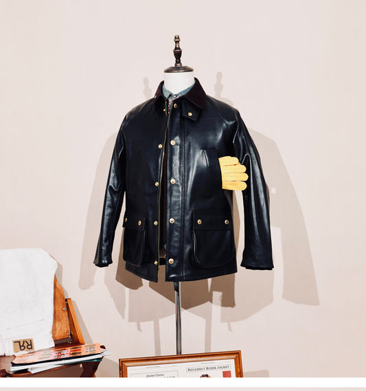 ▲細部のディテールまで完璧な拘り▲ホースハイドレザー ジャケット▼S～4XL