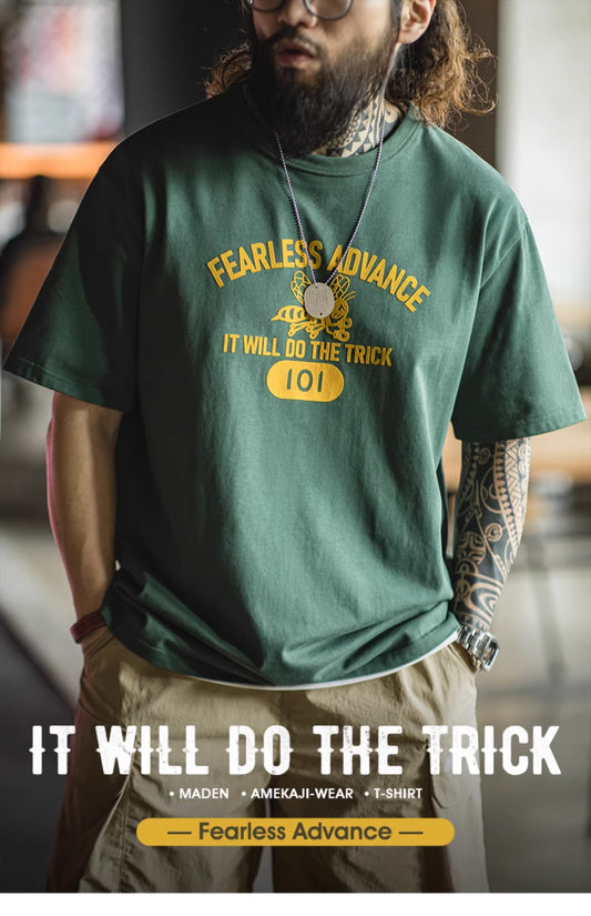 フロッキープリントでヴィンテージ感◆IT WILL DO THE TRICK Tシャツ◆S～2XL