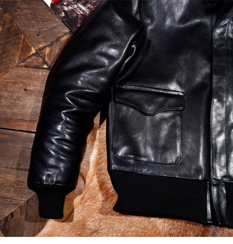 △ヴィンテージ復刻 植物タンニン鞣しホースハイドレザー A-2ジャケット▽S～5XL