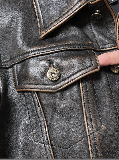 ★507 type3型 復刻モデル 植物タンニン鞣しカウレザージャケット★ S～6XL