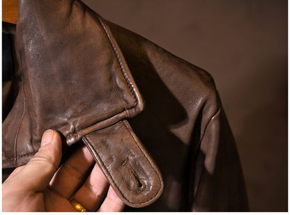 ▲絶妙な色味シープスキンレザー ジャケット▲ M～3XL