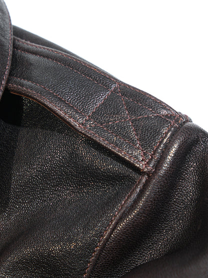 1.3㎜厚△ヴィンテージ復刻 ゴートレザー A-2ジャケット▽S～3XL