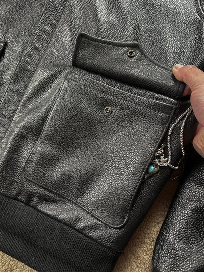 △ヴィンテージ復刻 イタリア産カウレザー使用 A-2ジャケット▽ XL~5XL