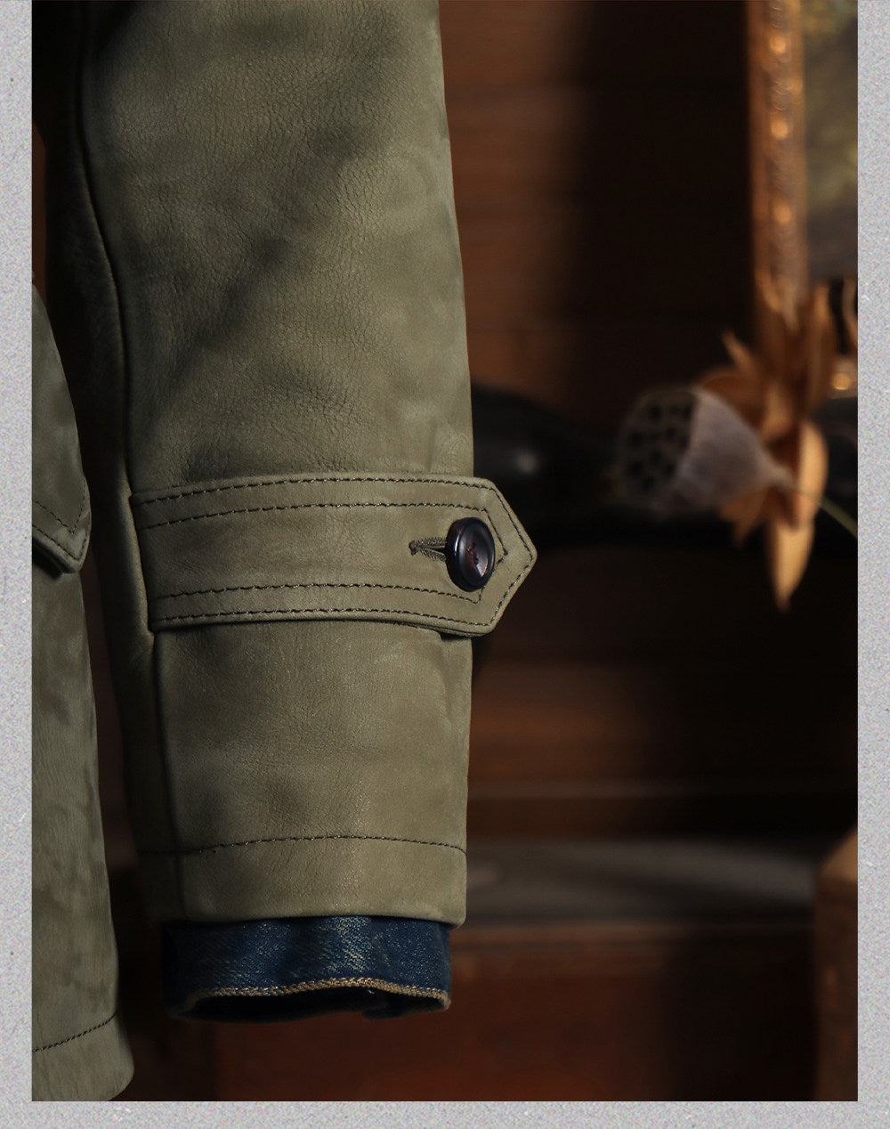 絶妙な色味★イタリア産ヌバックレザー×ムートン使用 ランチコート★ L～4XL