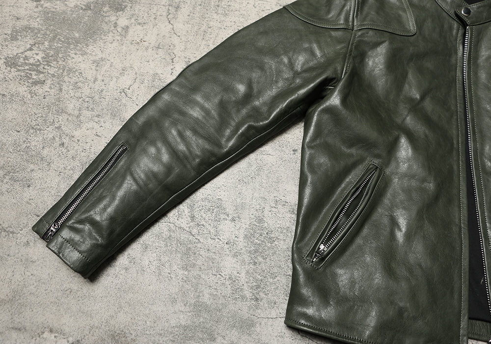 オイルカウレザー シングルライダース ジャケット M～4XL