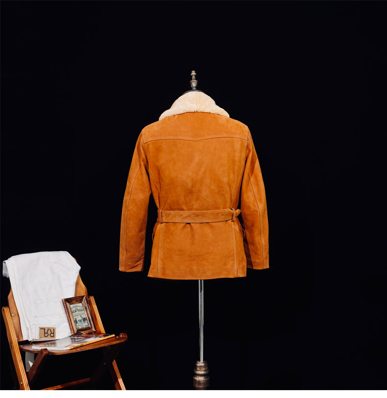 ★カウレザー×ムートン使用 ランチコート★S～4XL